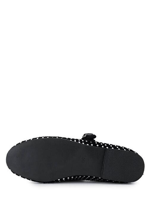 Tamer Tanca Kadın Hakiki Deri Siyah Süet Babet Ayakkabı - Görsel 5