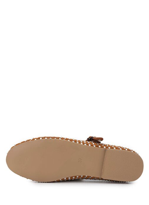 Tamer Tanca Kadın Hakiki Deri Taba Süet Babet Ayakkabı - Görsel 5