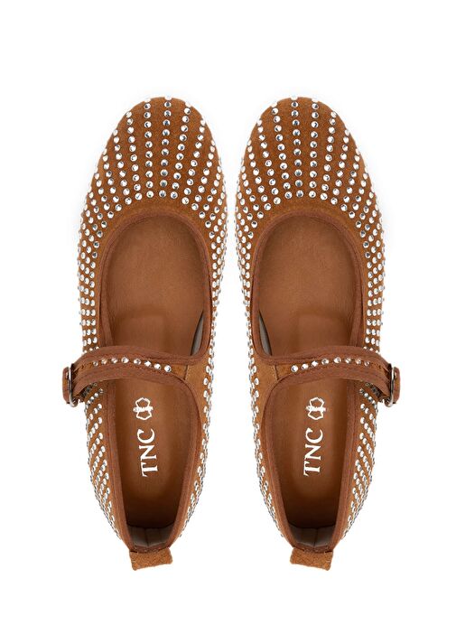 Tamer Tanca Kadın Hakiki Deri Taba Süet Babet Ayakkabı - Görsel 6