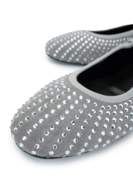 Tamer Tanca Kadın Hakiki Deri Gri Babet Ayakkabı - Görsel 4