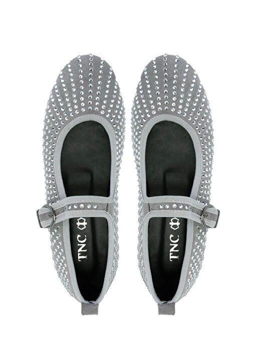 Tamer Tanca Kadın Hakiki Deri Gri Babet Ayakkabı - Görsel 6