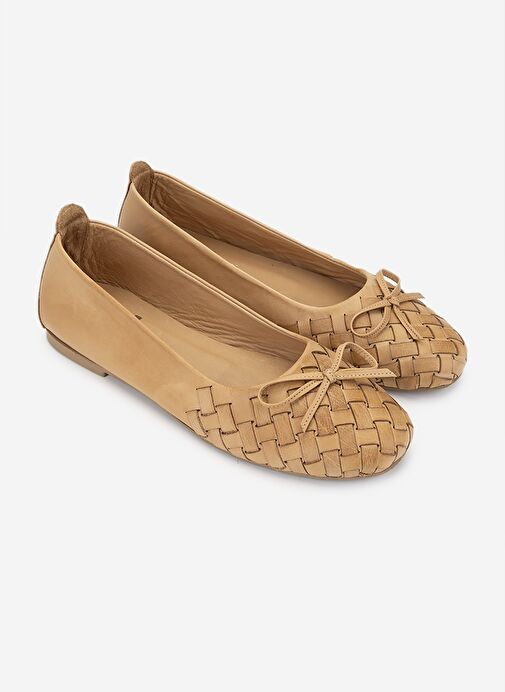 Valmenti Kadın Hakiki Deri Taba Babet Ayakkabı - Görsel 3