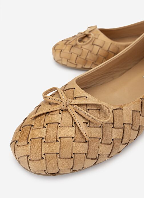 Valmenti Kadın Hakiki Deri Taba Babet Ayakkabı - Görsel 4