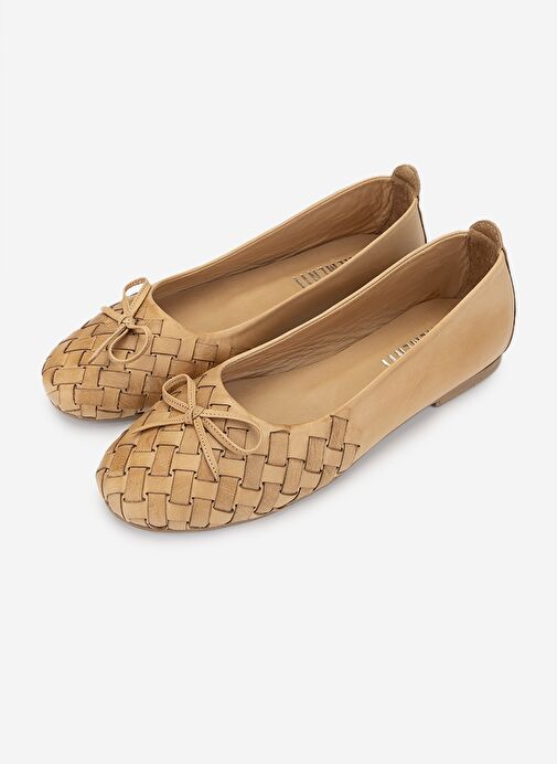 Valmenti Kadın Hakiki Deri Taba Babet Ayakkabı - Görsel 6