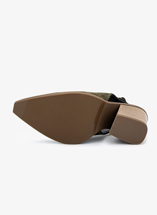 Valmenti Kadın Hakiki Deri Haki Süet Topuklu Ayakkabı - Görsel 7