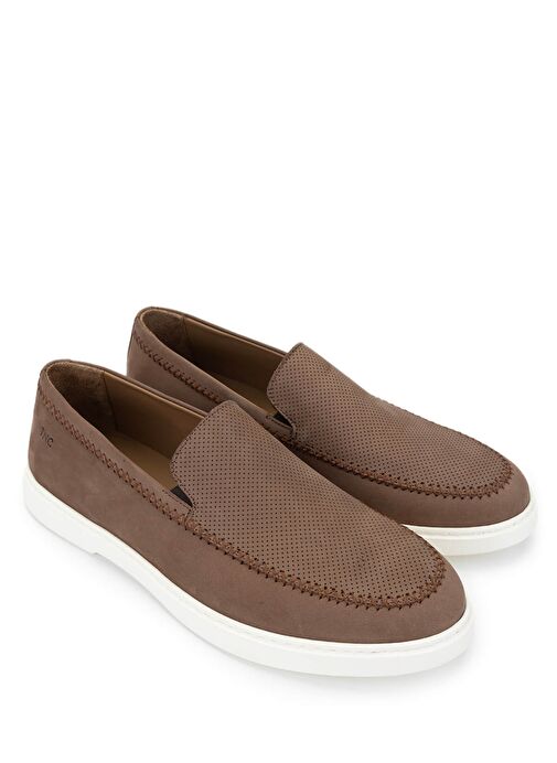 Tamer Tanca Erkek Hakiki Deri Kahverengi Loafer Ayakkabı - Görsel 3