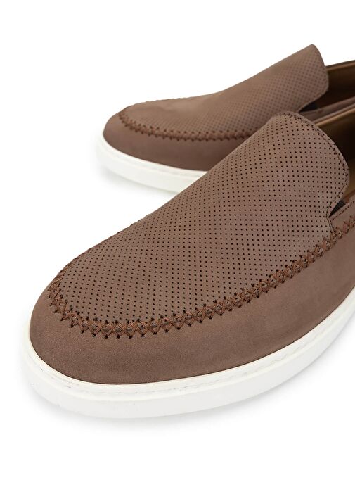 Tamer Tanca Erkek Hakiki Deri Kahverengi Loafer Ayakkabı - Görsel 4