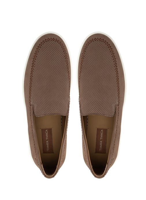 Tamer Tanca Erkek Hakiki Deri Kahverengi Loafer Ayakkabı - Görsel 6