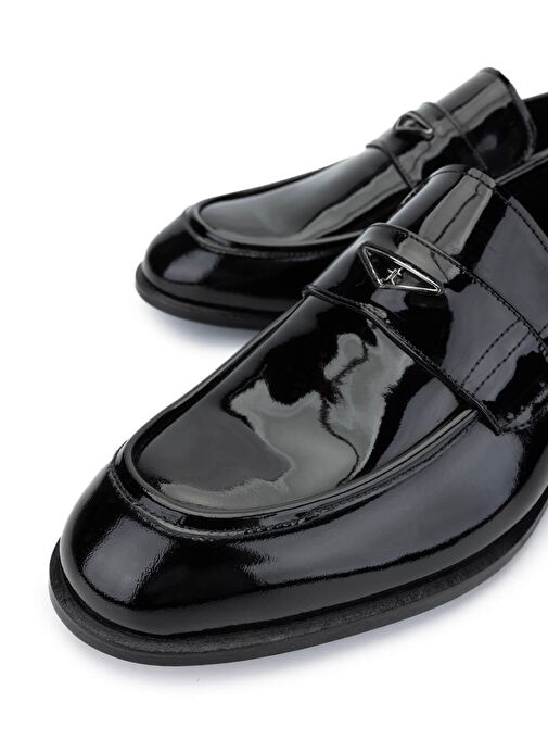 Tamer Tanca Erkek Hakiki Deri Siyah Rugan Klasik Ayakkabı - Görsel 4