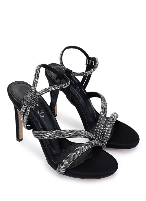 Tamer Tanca Kadın Suni Deri Siyah Abiye Ayakkabı - Görsel 3