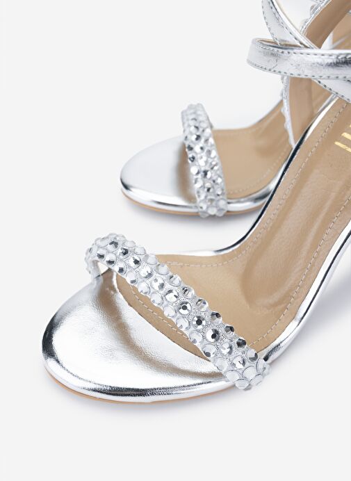 Valmenti Kadın Suni Deri Lame Topuklu Ayakkabı - Görsel 4