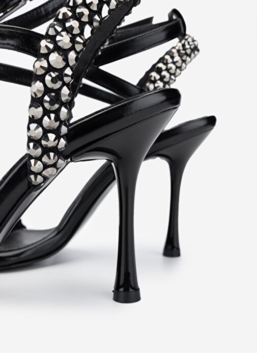 Valmenti Kadın Suni Deri Siyah Topuklu Ayakkabı - Görsel 5