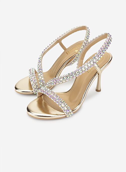 Valmenti Kadın Suni Deri Dore Topuklu Ayakkabı - Görsel 7