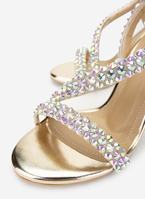 Valmenti Kadın Suni Deri Dore Topuklu Ayakkabı - Görsel 4