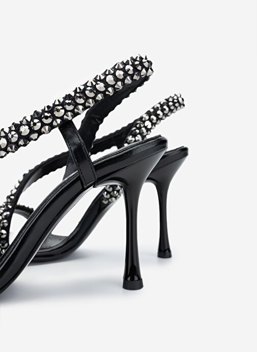 Valmenti Kadın Suni Deri Siyah Topuklu Ayakkabı - Görsel 5