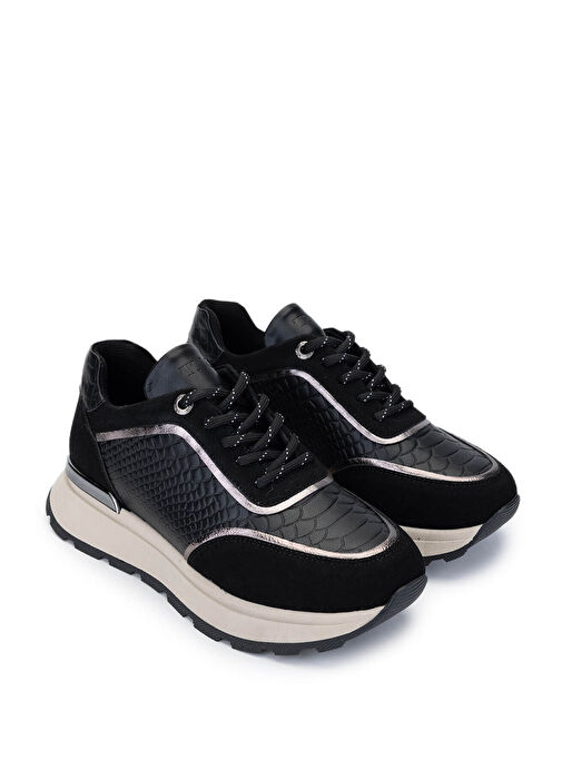 Tamer Tanca Kadın Suni Deri Siyah Sneakers & Spor Ayakkabı - Görsel 3