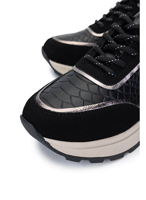 Tamer Tanca Kadın Suni Deri Siyah Sneakers & Spor Ayakkabı - Görsel 4