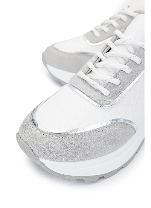 Tamer Tanca Kadın Suni Deri Beyaz Sneakers & Spor Ayakkabı - Görsel 4