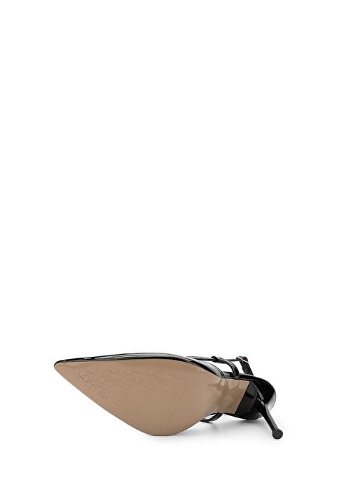 Tamer Tanca Kadın Hakiki Deri Siyah Rugan Topuklu Ayakkabı - Görsel 6