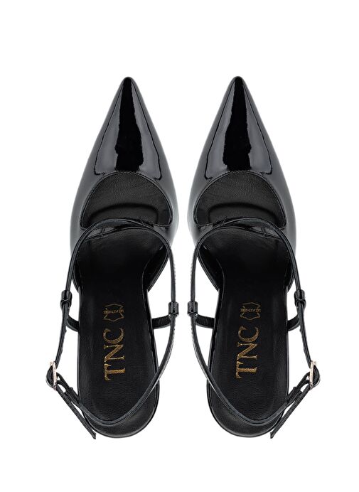 Tamer Tanca Kadın Hakiki Deri Siyah Rugan Topuklu Ayakkabı - Görsel 7