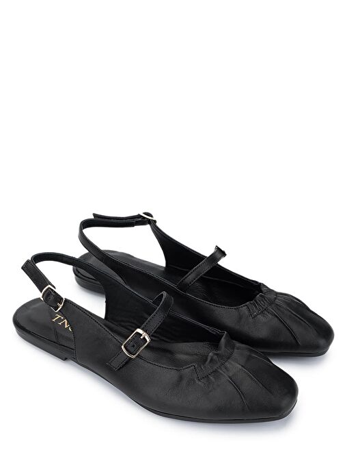 Tamer Tanca Kadın Hakiki Deri Siyah Deri Casual Ayakkabı - Görsel 3