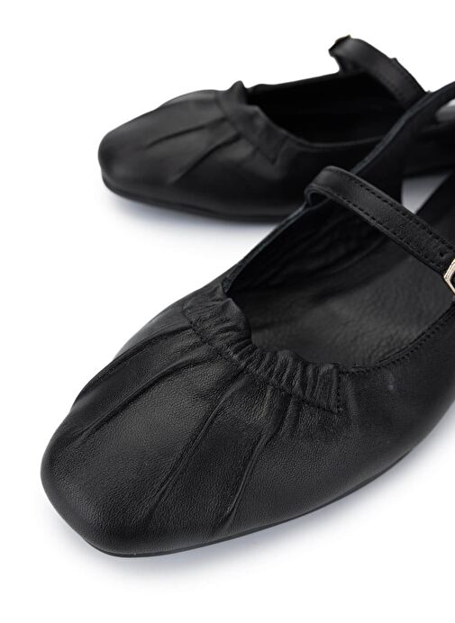 Tamer Tanca Kadın Hakiki Deri Siyah Deri Casual Ayakkabı - Görsel 4