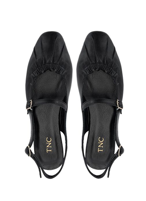 Tamer Tanca Kadın Hakiki Deri Siyah Deri Casual Ayakkabı - Görsel 6