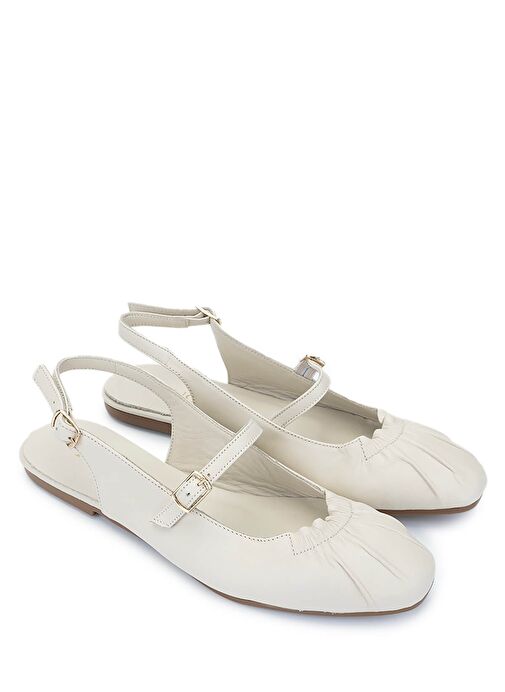 Tamer Tanca Kadın Hakiki Deri Bej Casual Ayakkabı - Görsel 3