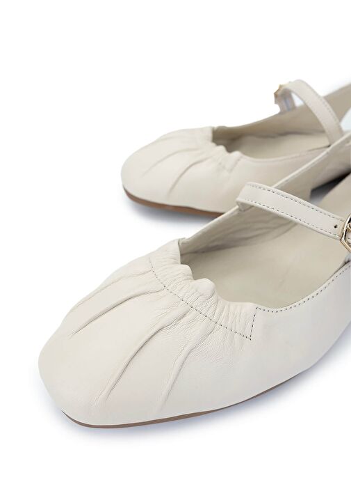 Tamer Tanca Kadın Hakiki Deri Bej Casual Ayakkabı - Görsel 4