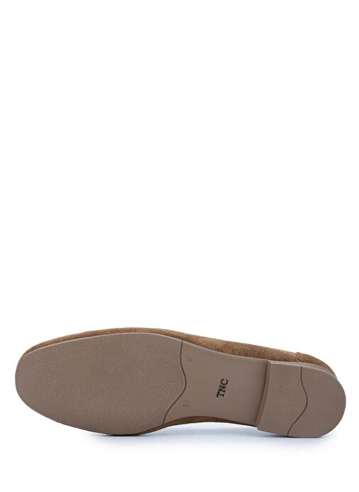 Tamer Tanca Kadın Hakiki Deri Taba Süet Loafer Ayakkabı - Görsel 5