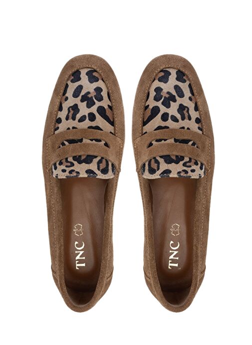 Tamer Tanca Kadın Hakiki Deri Taba Süet Loafer Ayakkabı - Görsel 6