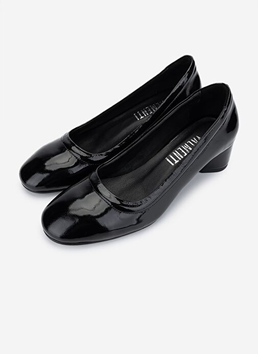 Valmenti Kadın Hakiki Deri Siyah Rugan Topuklu Ayakkabı - Görsel 6