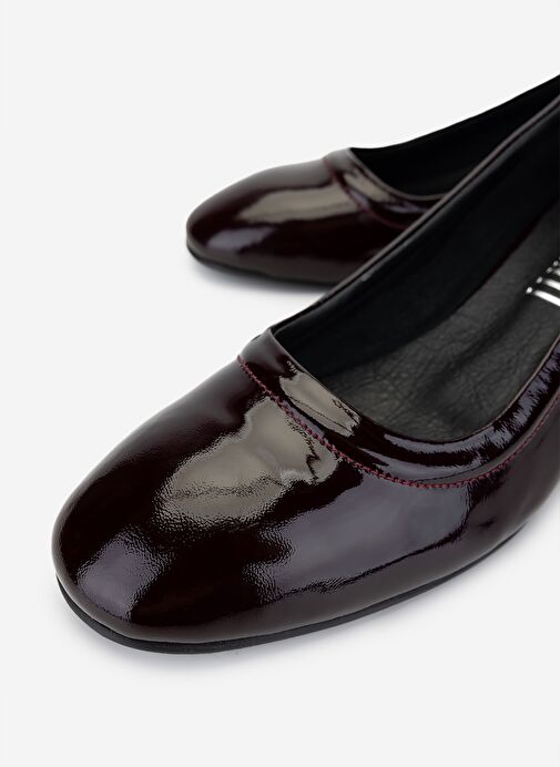 Valmenti Kadın Hakiki Deri Bordo Rugan Topuklu Ayakkabı - Görsel 4