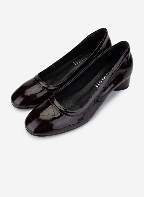 Valmenti Kadın Hakiki Deri Bordo Rugan Topuklu Ayakkabı - Görsel 6