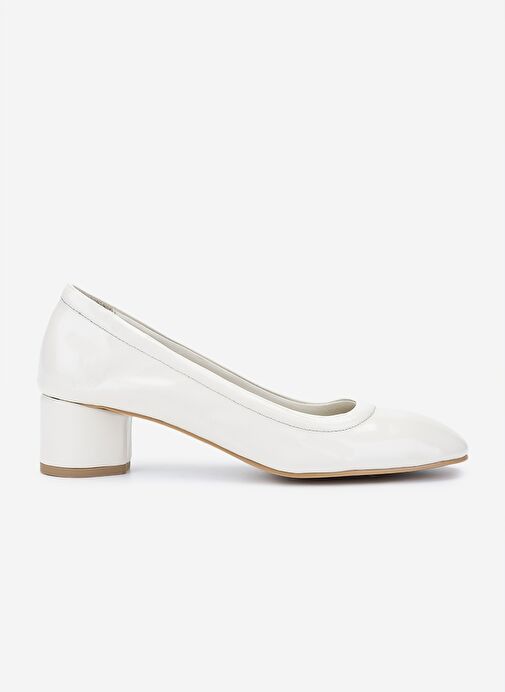 Valmenti Kadın Hakiki Deri Bej Rugan Topuklu Ayakkabı - Görsel 2