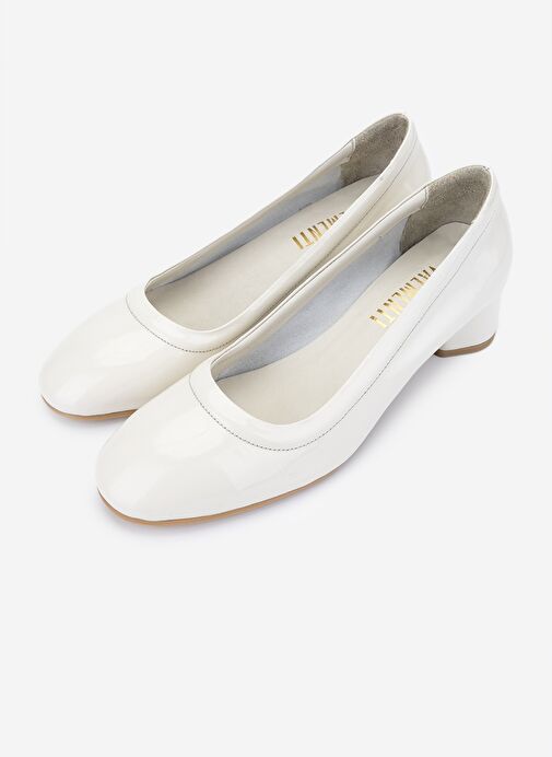 Valmenti Kadın Hakiki Deri Bej Rugan Topuklu Ayakkabı - Görsel 6