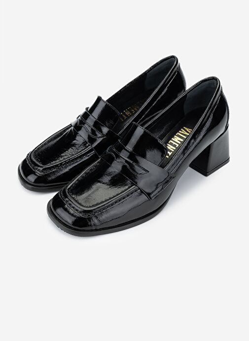 Valmenti Kadın Hakiki Deri Siyah Rugan Topuklu Ayakkabı - Görsel 6