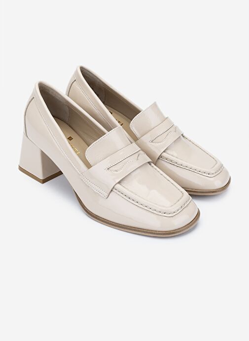 Valmenti Kadın Hakiki Deri Bej Topuklu Ayakkabı - Görsel 3