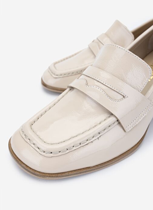 Valmenti Kadın Hakiki Deri Bej Topuklu Ayakkabı - Görsel 4