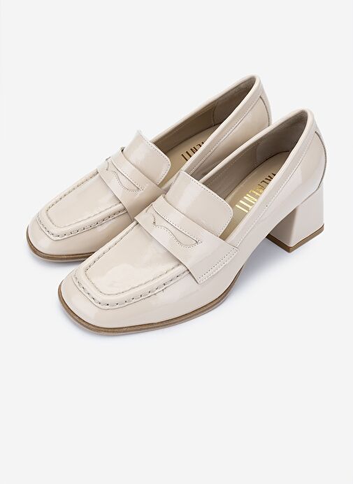 Valmenti Kadın Hakiki Deri Bej Topuklu Ayakkabı - Görsel 6