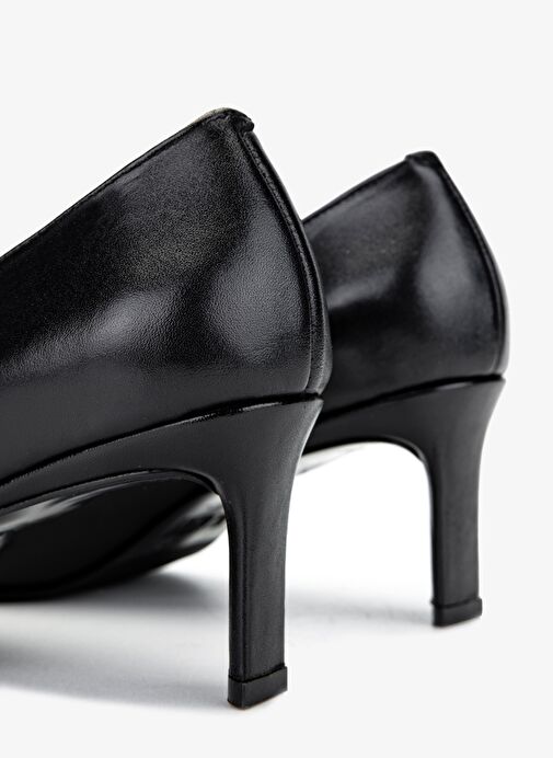 Valmenti Kadın Hakiki Deri Siyah Deri Topuklu Ayakkabı - Görsel 5