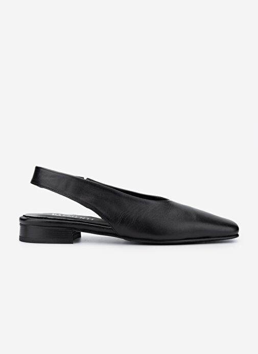 Valmenti Kadın Hakiki Deri Siyah Deri Babet - Görsel 2