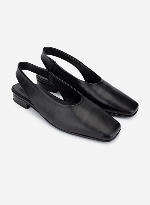 Valmenti Kadın Hakiki Deri Siyah Deri Babet - Görsel 3