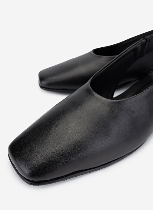 Valmenti Kadın Hakiki Deri Siyah Deri Babet - Görsel 4