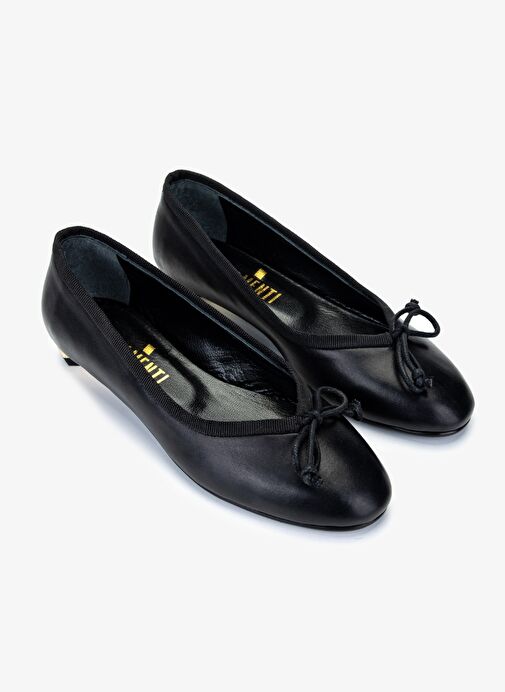 Valmenti Kadın Hakiki Deri Siyah Deri Babet Ayakkabı - Görsel 3