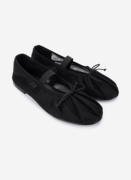 Valmenti Kadın Hakiki Deri Siyah Babet Ayakkabı - Görsel 3