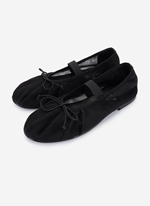 Valmenti Kadın Hakiki Deri Siyah Babet Ayakkabı - Görsel 7