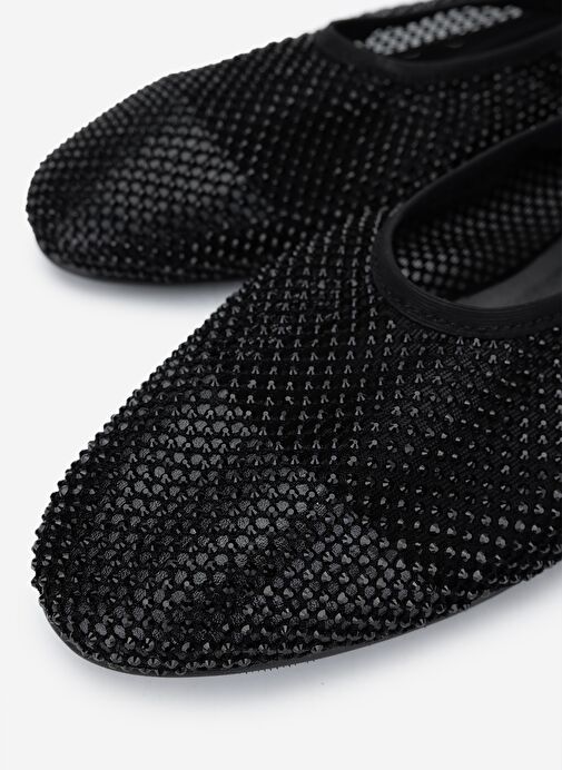 Valmenti Kadın Deri & Tekstil Siyah Deri Babet Ayakkabı - Görsel 4