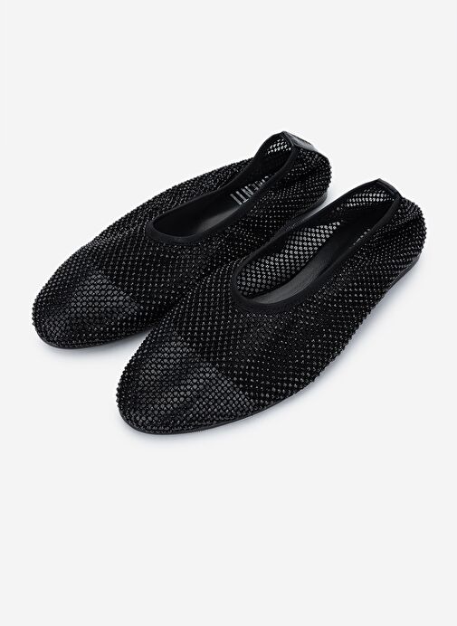 Valmenti Kadın Deri & Tekstil Siyah Deri Babet Ayakkabı - Görsel 6