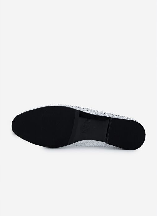 Valmenti Kadın Deri & Tekstil Beyaz Babet Ayakkabı - Görsel 5